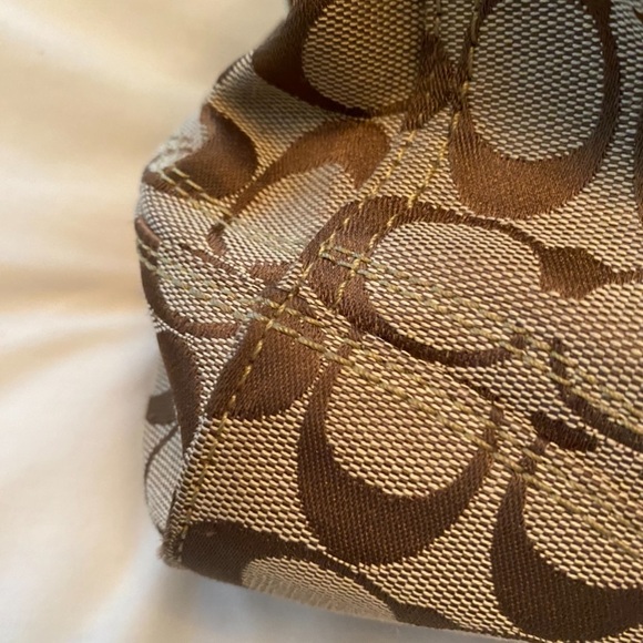 Coach Hampton Signature Braided Leather Logo Canvas Satchel - Picture 5 of 14